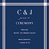 "window pane check" - Wedding Programs in Navy by Kerry Doyle - Detail