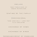 "Formation" - Wedding Programs in Terracotta by Olivia Goree - Detail