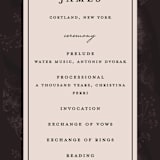"Midnight Botanicals" - Wedding Programs in Cranberry by Susan Moyal - Detail