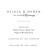 "Photographed" - Wedding Programs in Ecru by Creo Study - Detail