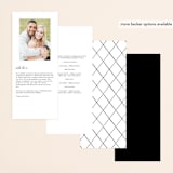 "Composure" - Wedding Programs in Tuxedo by Jackie Mangiolino - Back of Card Options