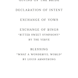 "Composure" - Wedding Programs in Tuxedo by Jackie Mangiolino - Detail