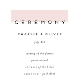 "Elementary" - Wedding Programs in Dusty Rose by Katy Shen - Detail