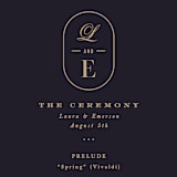 "Monogram a la Mode" - Wedding Programs in Midnight by Hooray Creative - Detail