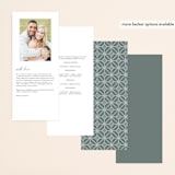 "Serafina" - Wedding Programs in Sage by Melanie Kosuge - Back of Card Options