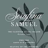 "Serafina" - Wedding Programs in Sage by Melanie Kosuge - Detail