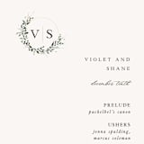 "Green Wreath" - Wedding Programs in Champagne by Lori Wemple - Detail