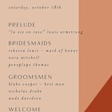 "Bold Geometric" - Wedding Programs in Terracotta by Morgan Kendall - Detail