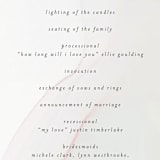 "cultured pearl" - Wedding Programs in Pearl by Erin Deegan - Detail