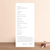 "Handwritten" - Wedding Programs in Obsidian by Jennifer Postorino - Front