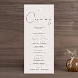 "stylist script" - Wedding Programs in Ivory by Cass Loh - Front