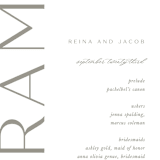 "Frame" - Wedding Programs in Granite by Lori Wemple - Detail