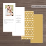 "Organic shapes" - Wedding Programs in Mustard by Morgan Kendall - Back of Card Options