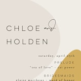 "Organic shapes" - Wedding Programs in Mustard by Morgan Kendall - Detail