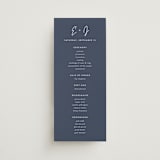 "Marked" - Wedding Programs in Navy by JoAnn Jinks - Front