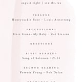 "Painterly" - Wedding Programs in Blush by Kelly Schmidt - Detail