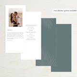 "Faded Palm" - Wedding Programs in Mist by Lauren Chism - Back of Card Options
