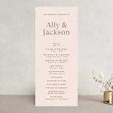 "There Will Be a Party" - Wedding Programs in Terra Cotta by Amy Payne - Front