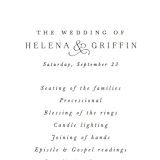 "And here we are" - Wedding Programs in Marble by Lea Delaveris - Detail