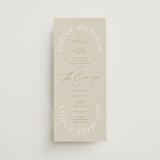 "oval" - Wedding Programs in Natural by Leah Bisch - Front