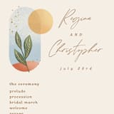 "Essence" - Wedding Programs in Ivory by Laura Bolter - Detail