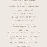 "Delicate Names" - Wedding Programs in Buttercream by Jessica Williams - Detail