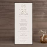 "Emblem" - Wedding Programs in Champagne by Everett Paper Goods - Front
