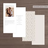 "Emblem" - Wedding Programs in Champagne by Everett Paper Goods - Back of Card Options