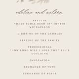 "Preserved Fall Botanicals" - Wedding Programs in Linen by Erin Deegan - Detail