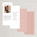 "Party Accordingly" - Wedding Programs in Blush by Hudson meet Rose - Back of Card Options