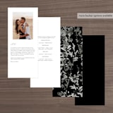 "Us" - Wedding Programs in Tuxedo by Leah Bisch - Back of Card Options