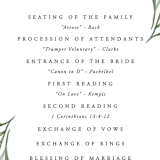 "Orchard" - Wedding Programs in Laurel Bough by Erin L. Wilson - Detail