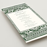 "Block Print Frame" - Wedding Programs in Fern by Katharine Watson - Detail