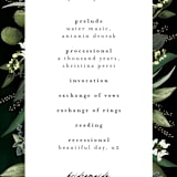 "Forest Finds" - Wedding Programs in Emerald by Susan Moyal - Detail