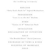 "Blancmange" - Wedding Programs in Frost by chocomocacino - Detail