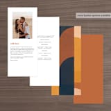 "Bold Blocks" - Wedding Programs in Sedona by Robert and Stella - Back of Card Options