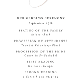 "front and center" - Wedding Programs in Putty by Angela Marzuki - Detail