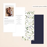 "Greenery Banner" - Wedding Programs in Navy by Susan Moyal - Back of Card Options