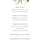 "Greenery Banner" - Wedding Programs in Navy by Susan Moyal - Detail