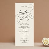 "Tilted Script" - Wedding Programs in Ivory by Hannah Williams - Front