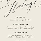 "Tilted Script" - Wedding Programs in Ivory by Hannah Williams - Detail
