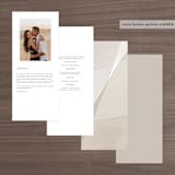 "Gossamer" - Wedding Programs in Sandstone by Kate Ahn - Back of Card Options