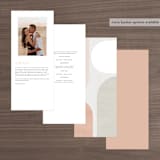 "Curves" - Wedding Programs in Cafe by Pixel and Hank - Back of Card Options