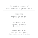 "painted woods" - Wedding Programs in Rain by Anne Kostecki - Detail