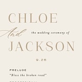 "Left Stack" - Wedding Programs in Vanilla by Alethea and Ruth - Detail