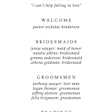 "Inverness" - Wedding Programs in Pistachio by Nicole Whiddon - Detail