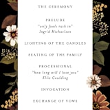 "Falling In Love" - Wedding Programs in Harvest by Susan Moyal - Detail