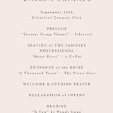 "Everlasting" - Wedding Programs in Latte by Jennifer Postorino - Detail
