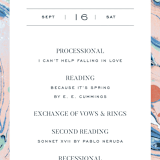 "Mod Marble" - Wedding Programs in Maraschino by A Real Peach Studio - Detail