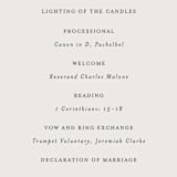 "Happily Ever After" - Wedding Programs in Buff by Sara Hicks Malone - Detail